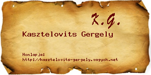 Kasztelovits Gergely névjegykártya